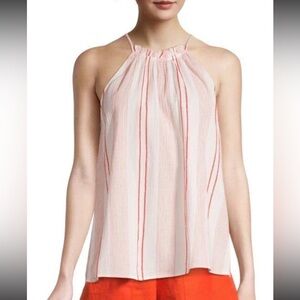 Joie Striped Sleeveless Top in Pink and Red